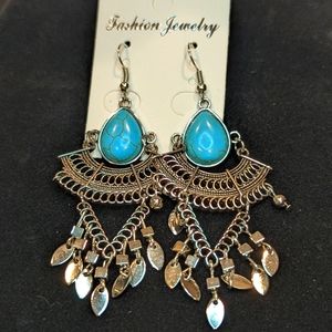 Silver and turquoise earrings NWT